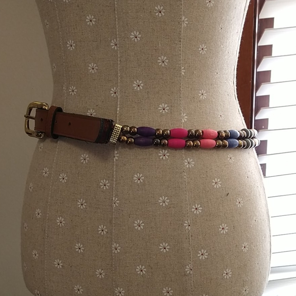VTG Colorful Wooden Bead Belt - Picture 4 of 4